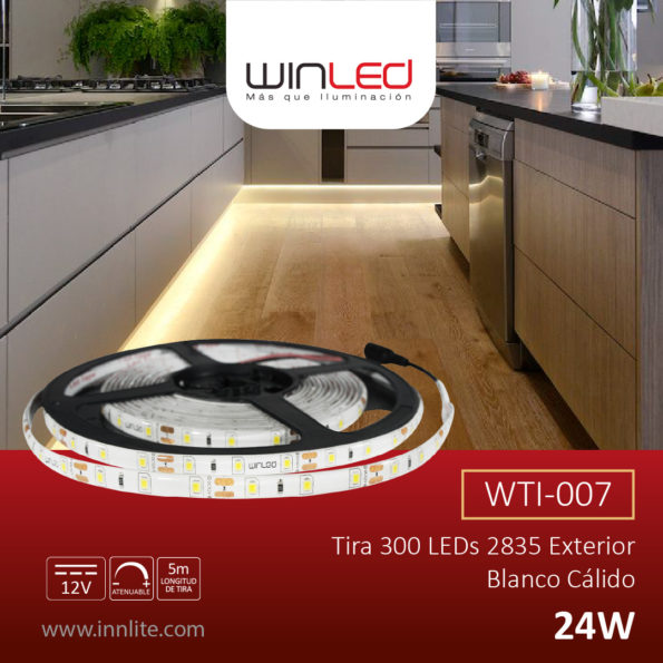 WIN- TIRA 300 LEDS 2835 5M 24W EXTERIOR BC
