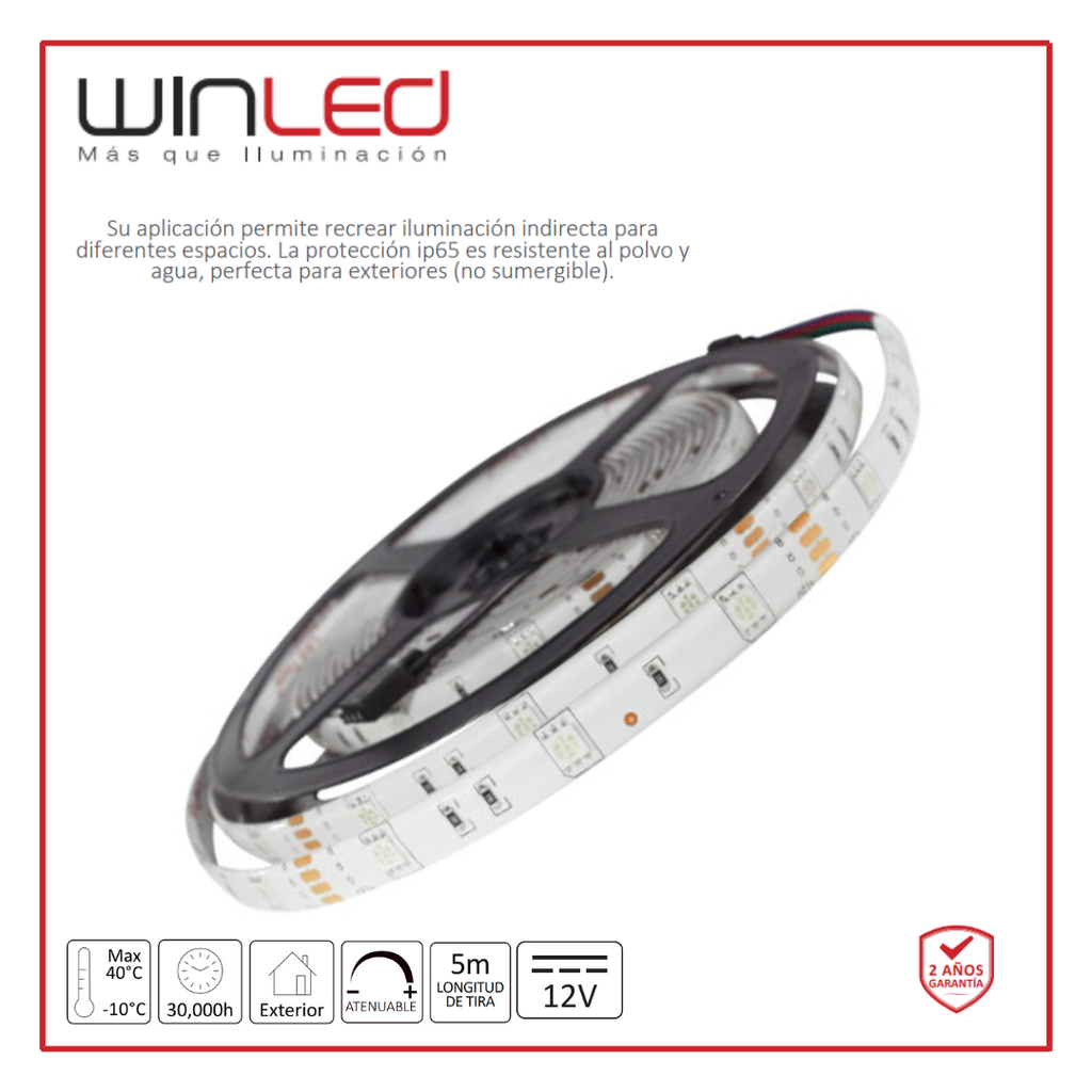 WIN- TIRA 300 LEDS 5050 5M 72W EXTERIOR RGB