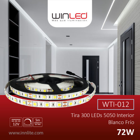 WIN- TIRA 300 LEDS 5050 5M 72W INT BLANCO FRÍOO