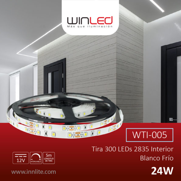 WIN- TIRA 300 LEDS2835 5M 24W INT BLANCO FRÍO