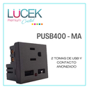 [PUSB400-MA] LCK- 2 TOMAS DE USB Y CONTACTO ANODIZADO