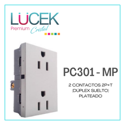[PC301-MP] LCK- 2 CONTACTO 2P+T DPLEX SUELTO PLATEADO