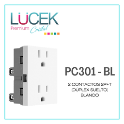 [PC301-BL] LCK- 2 CONTACTO 2P+T DUPLEX SUELTO BLANCO