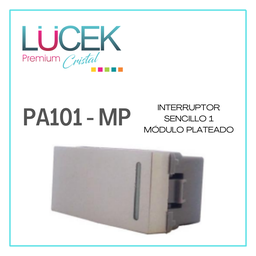 [PA101-MP] LCK- INTERRUPTOR SENCILLO DE 1 MÓDULO PLATEADO