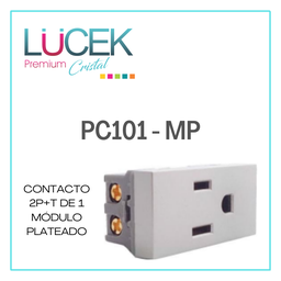 [PC101-MP] LCK- CONTACTO 2P+T DE 1 MÓDULO PLATEADO