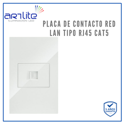[APL-209] INN- PLACA CONTACTO RED LAN R45 CAT5 BCO
