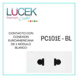 [PC101E-BL] LCK- CONTACTO EUROAMERICANO DE 1 MÓDULO BLANCO