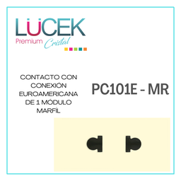 [PC101E-MR] LCK- CONTACTO EUROAMERICANO DE 1 MÓDULO MARFÍL
